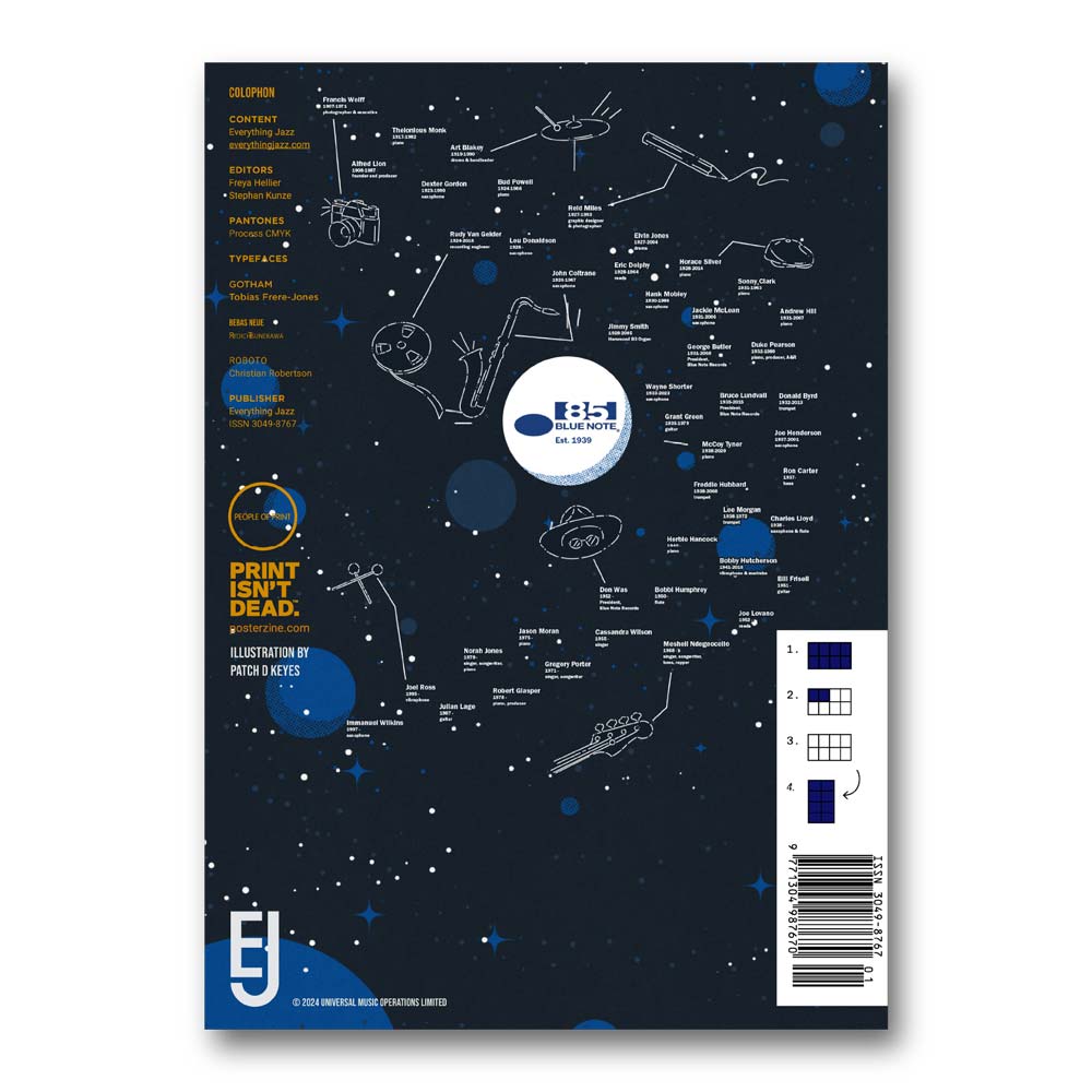Posterzine® #01: 85 years of Blue Note Records, Joe Henderson Poster + Blue Note Constellation 12” x 12” Print (Exclusive)