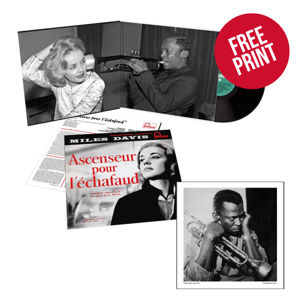 Miles Davis: Ascenseur pour l'echafaud LP + Miles Davis 12" x 12" Print